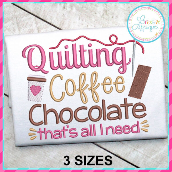 Quilting Coffee Chocolate Embroidery Design