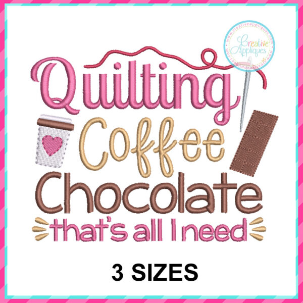 Quilting Coffee Chocolate Embroidery Design - Image 3