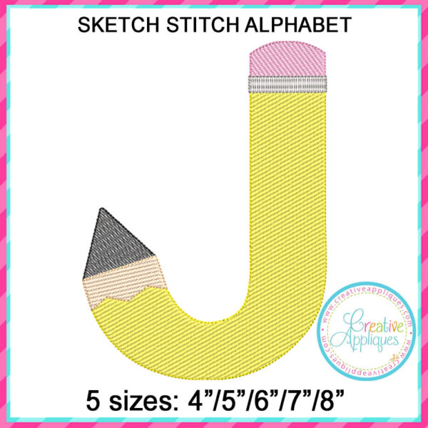 Pencil Alphabet Sketch Stitch Embroidery Alphabet - Image 3