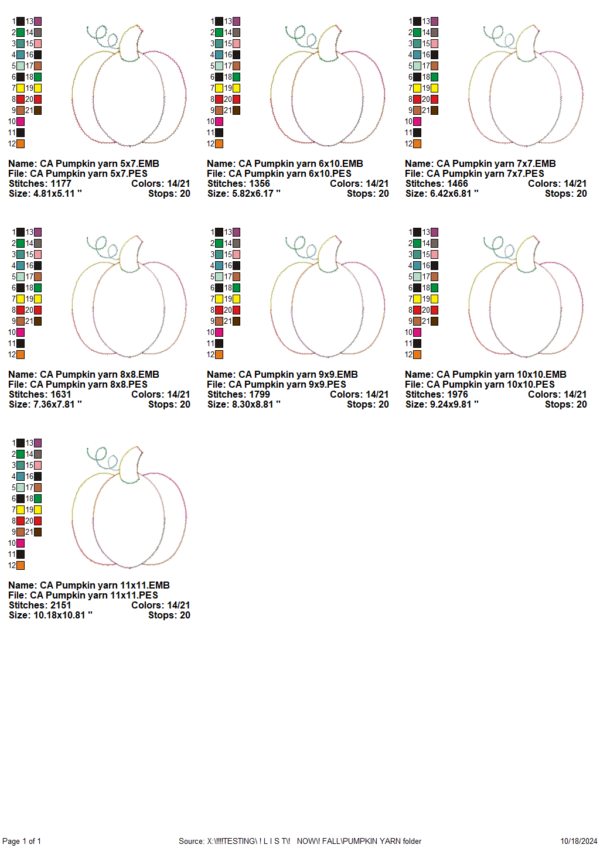 Yarn Pumpkin Applique Design - Image 5