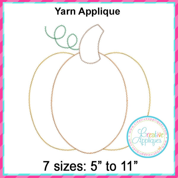 Yarn Pumpkin Applique Design - Image 4