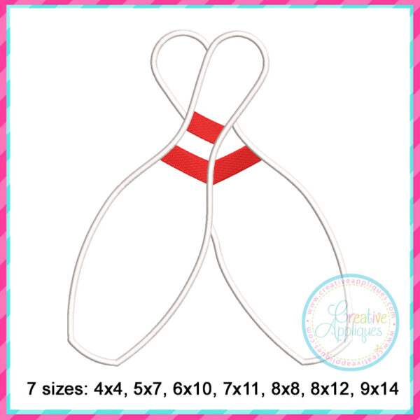 Bowling Pins Side Seam Applique Design - Image 2