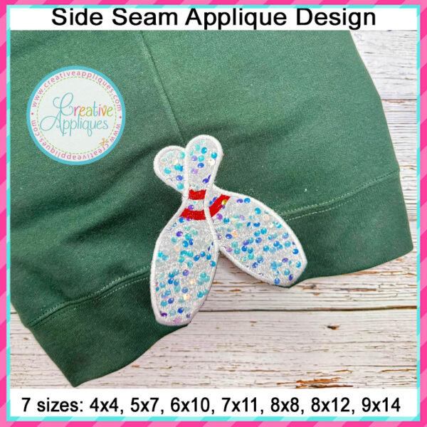 Bowling Pins Side Seam Applique Design