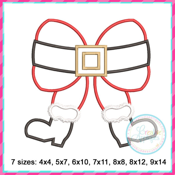 Santa Belt Bow Side Seam Applique Design - Image 4