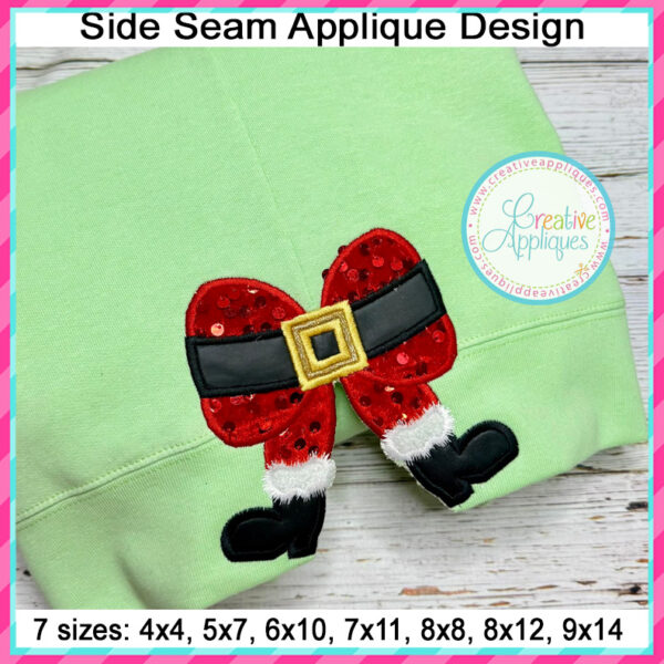 Santa Belt Bow Side Seam Applique Design - Image 3