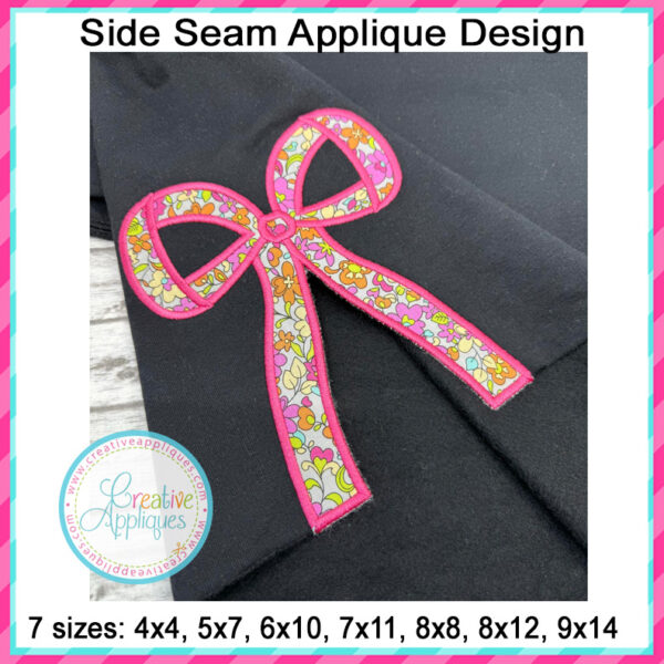 Big Bow Side Seam Applique Design