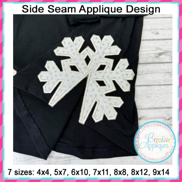 Snowflake Side Seam Applique Design