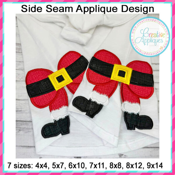 Santa Belt Bow Side Seam Applique Design - Image 2