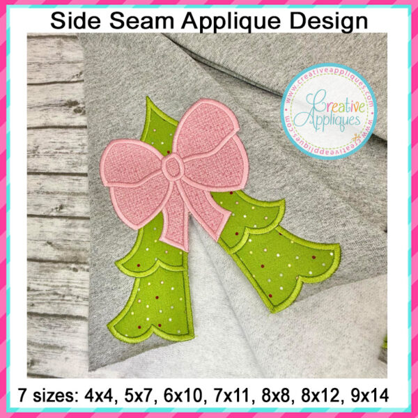 Tree Bow Side Seam Applique Design