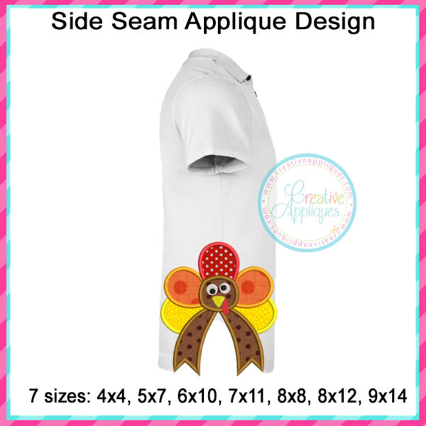 Turkey Bow Side Seam Applique Design