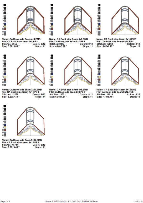 Book Side Seam Applique Design - Image 2