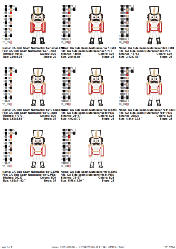 Nutcracker Side Seam Applique Design - Image 3