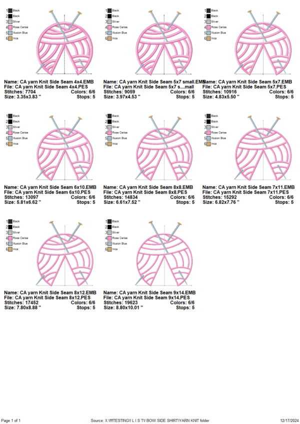 Yarn Knitting Side Seam Applique Design - Image 3