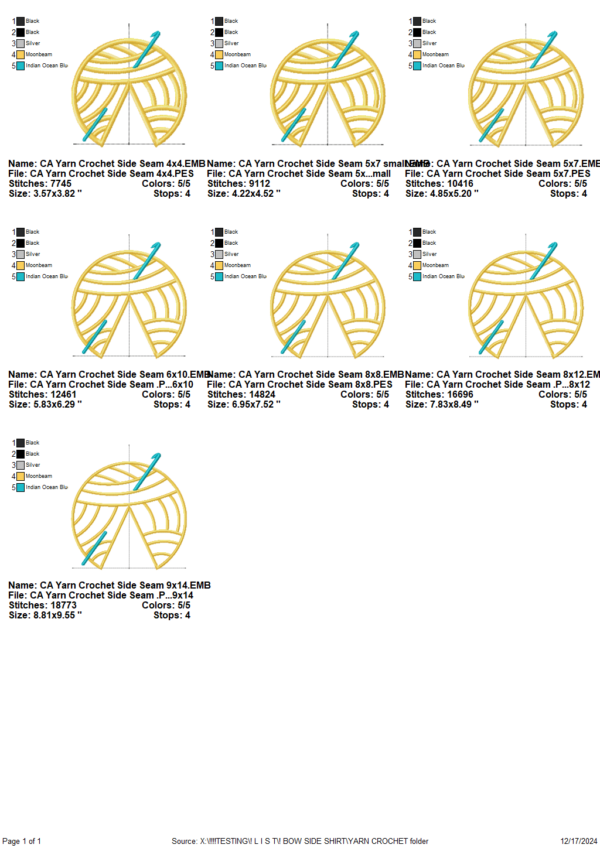 Yarn Crochet Side Seam Applique Design - Image 2