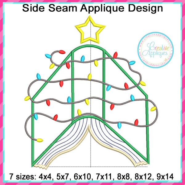 Book Tree Lights Side Seam Applique Design - Image 2