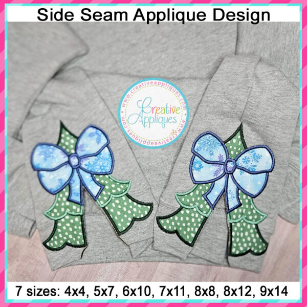 Tree Bow Side Seam Applique Design - Image 3