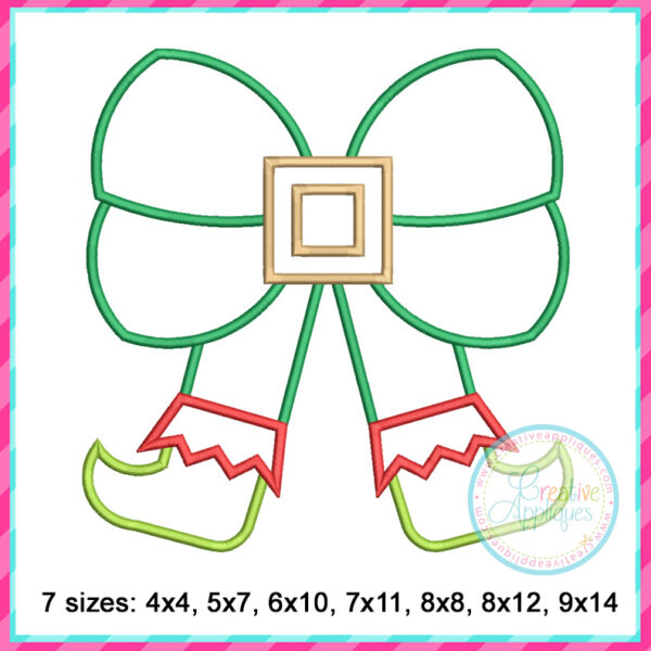 Elf Bow Side Seam Applique Design - Image 3