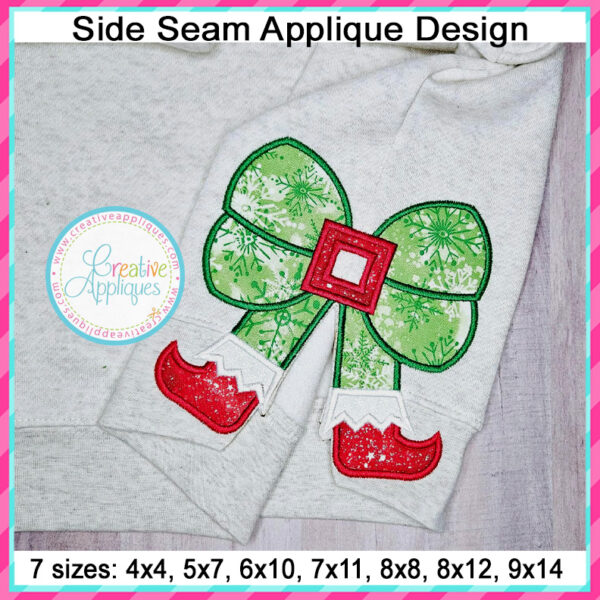 Elf Bow Side Seam Applique Design