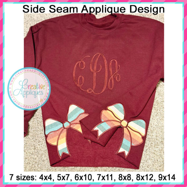 Fancy Bow Side Seam Applique Design - Image 5