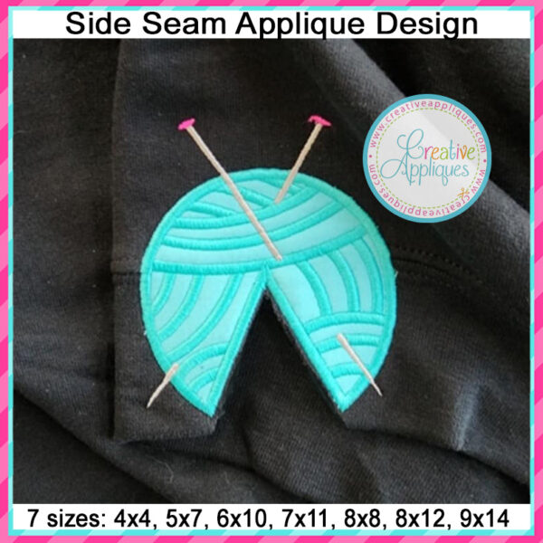 Yarn Knitting Side Seam Applique Design