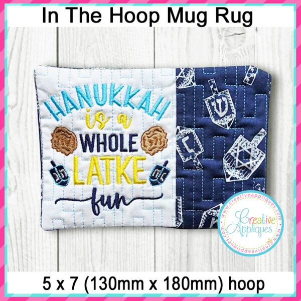 Hanukkah Mug Rug In the Hoop Design Set - Image 5