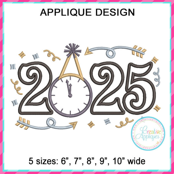 2025 Clock Applique Design