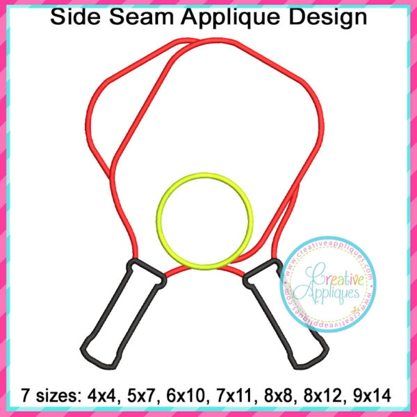 Pickleball Side Seam Applique Design