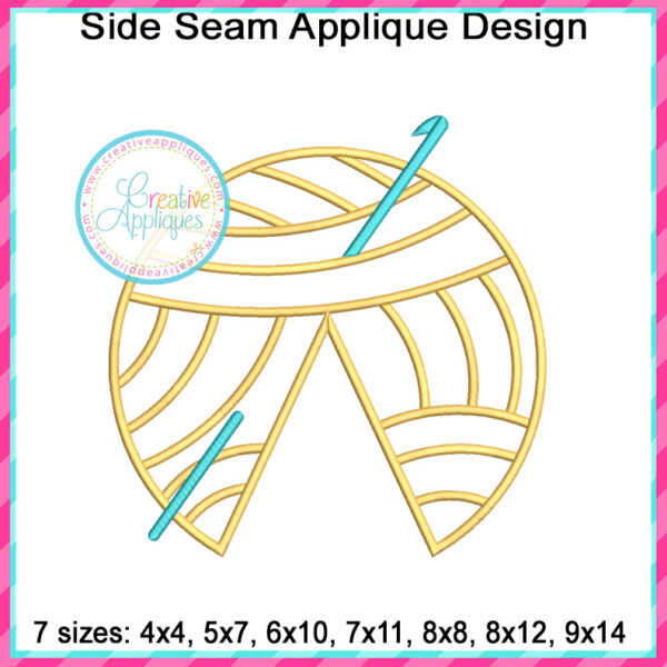 Yarn Crochet Side Seam Applique Design - Image 3