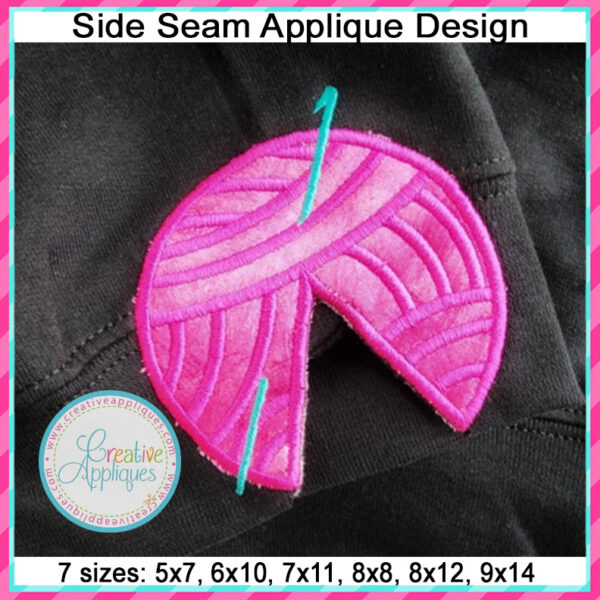 Yarn Crochet Side Seam Applique Design