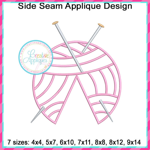 Yarn Knitting Side Seam Applique Design - Image 2