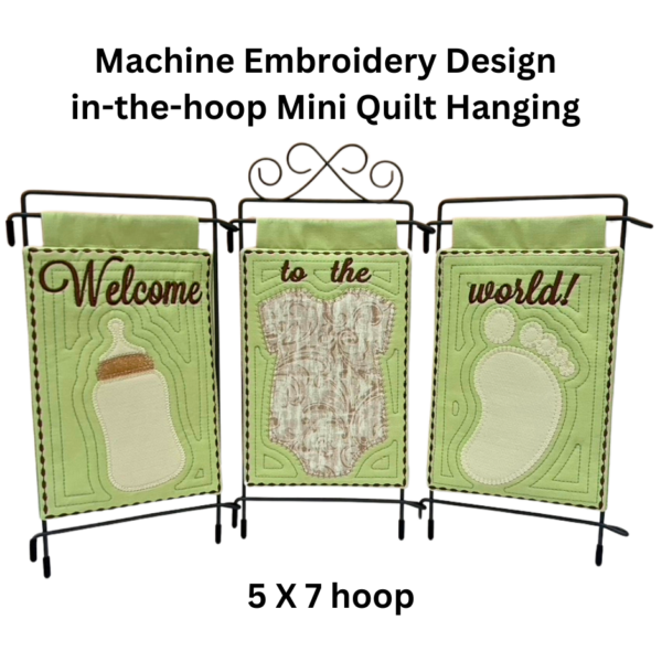 Accuquilt GO! Baby Medley In the hoop Mini Quilt Hanging Design - Image 2