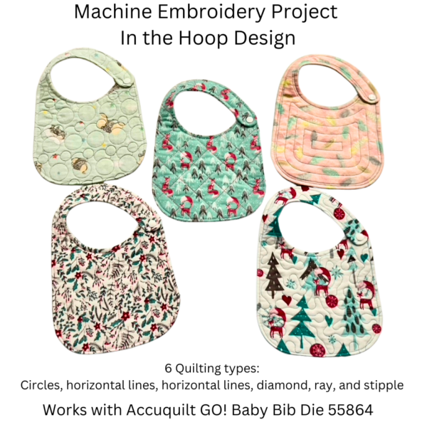 Accuquilt GO!  Baby Bib Machine Embroidery In The Hoop Design Project - Image 2