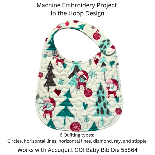 Accuquilt GO!  Baby Bib Machine Embroidery In The Hoop Design Project - Image 4