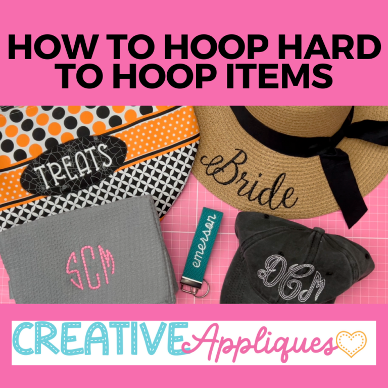 How to Hoop hard to Hoop Items on your embroidery machine