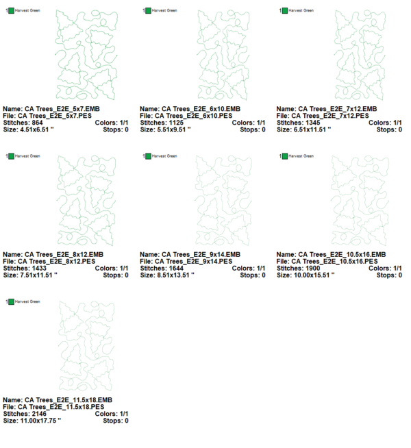 Trees Edge to Edge Embroidery Design - Image 2