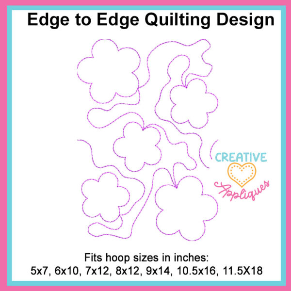 Flowers Edge to Edge Embroidery Design