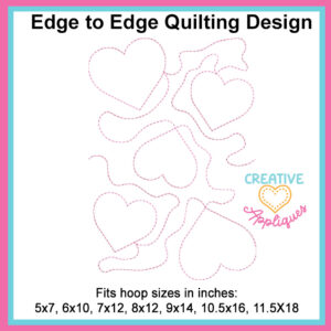 Hearts Edge to Edge Embroidery Design