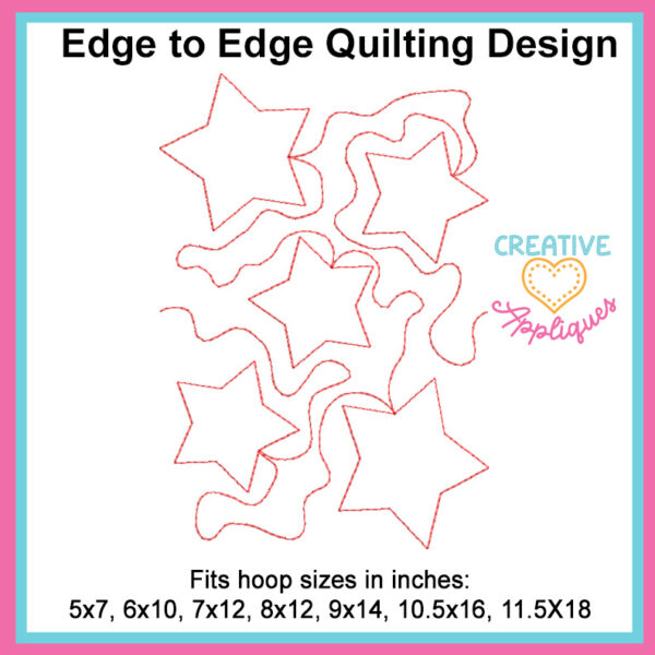 Stars Edge to Edge Embroidery Design