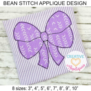 Bean Stitch Bow Applique Design