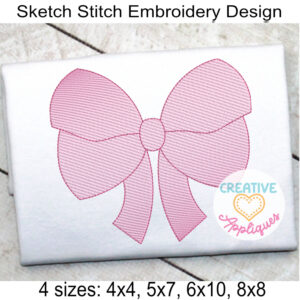 Sketch Bow embroidery design