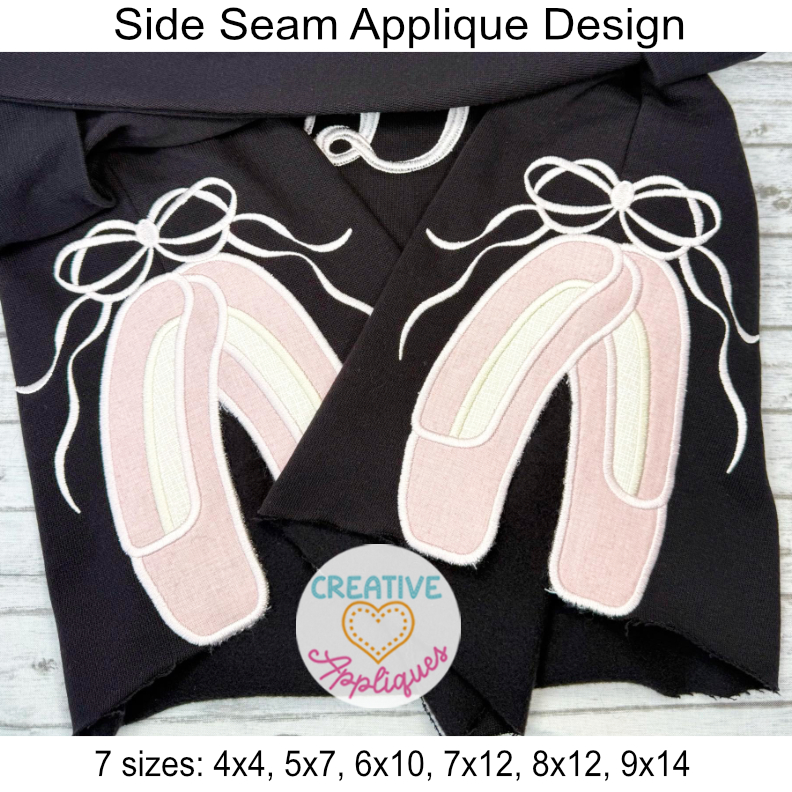 Ballet Shoes Side Seam Applique Design - Image 4