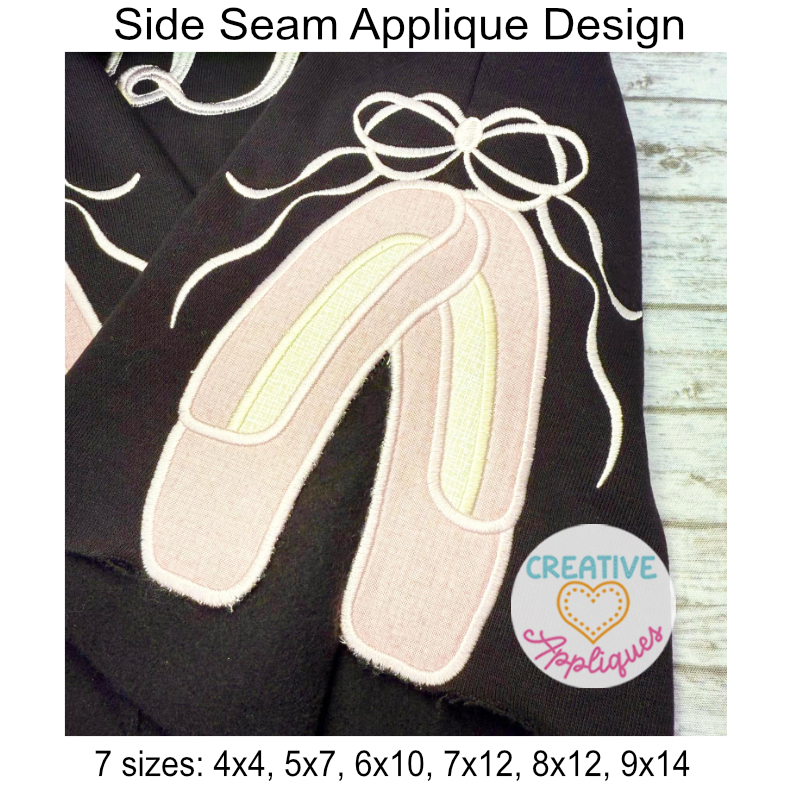 Ballet Shoes Side Seam Applique Design