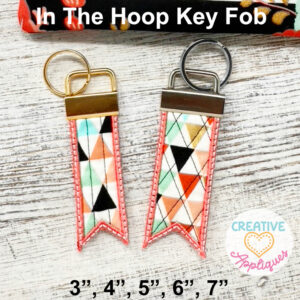 Satin Flag Key Fob Set In The Hoop Design