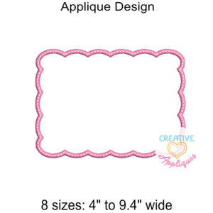 Scallop Rectangle Frame Applique Design