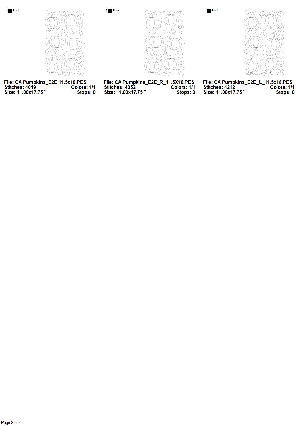 Pumpkins Edge to Edge Embroidery Design - Image 3