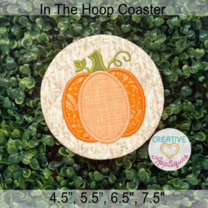 Round Pumpkin Coasters In the Hoop Design