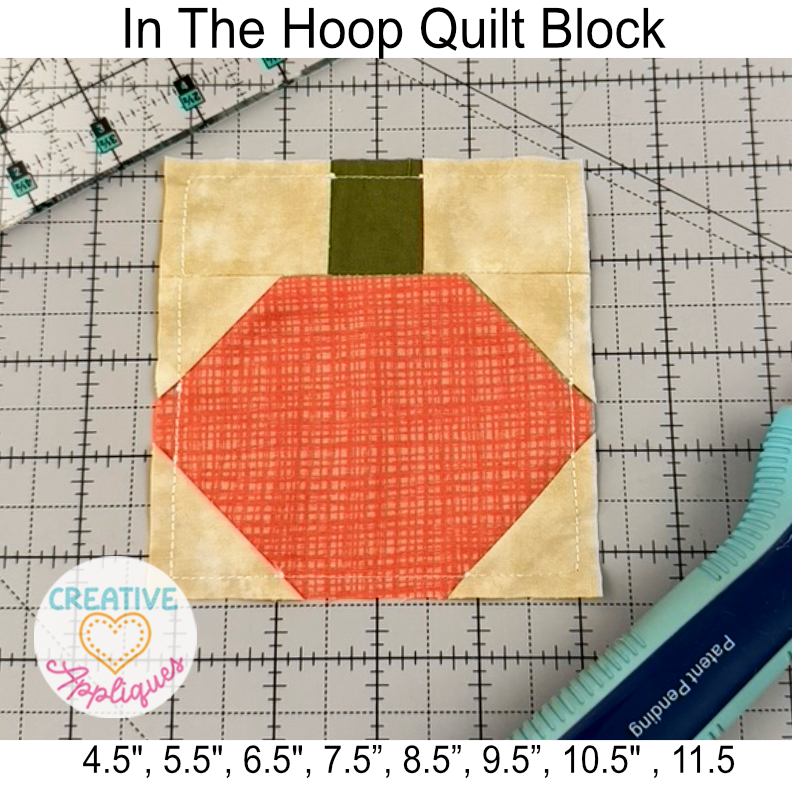 Pumpkin Quilt Block - Digital Embroidery Design Download - Image 3