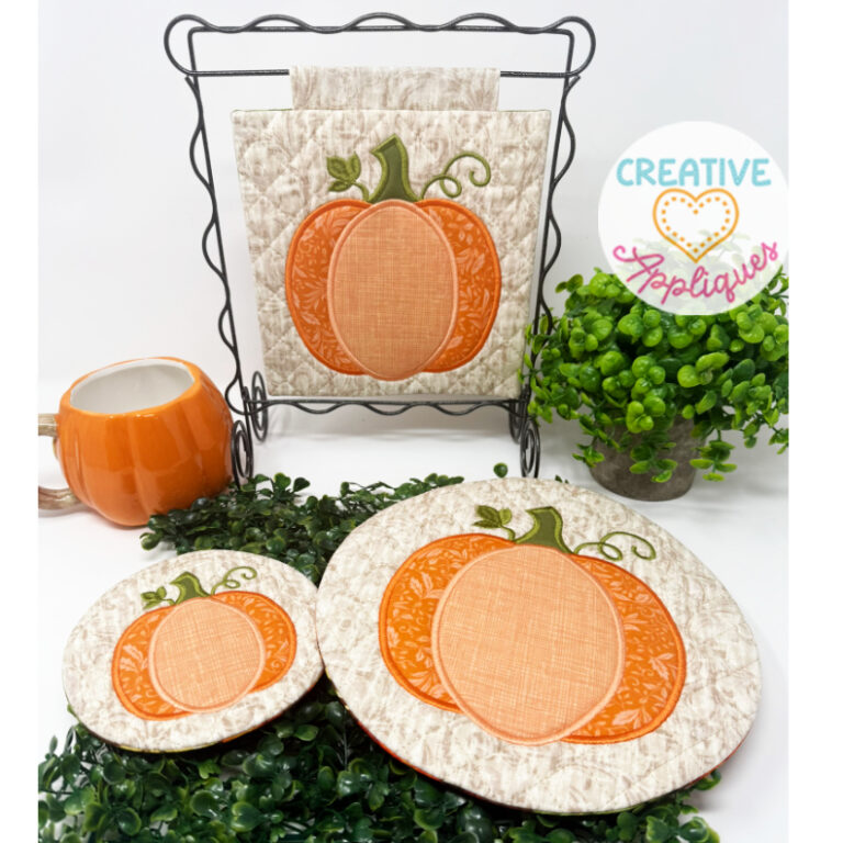NEW In the Hoop Pumpkin Coasters, Hot Pads, and Mini Quilt Hanging