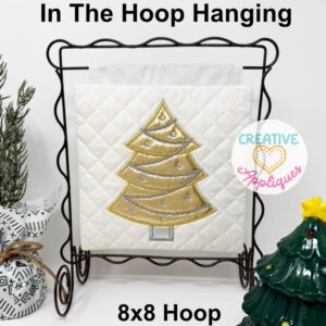 Tree Quilted Mini Hanging Embroidery Design 8x8