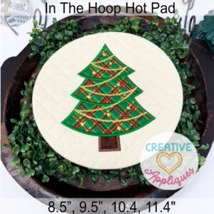 Tree Round Hot Pads In the Hoop Design